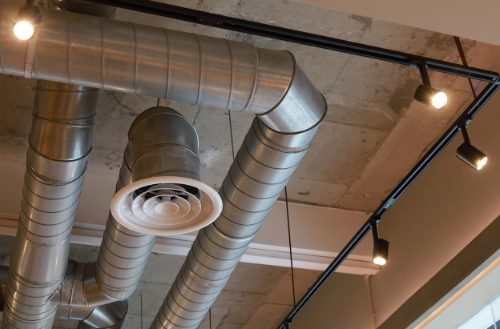 Commercial air duct cleaning service - photo of a commercial air duct system